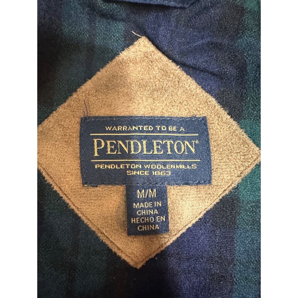 Pendleton NWT Blue Sherpa Plaid Fleece Jacket Medium - Picture 4 of 9